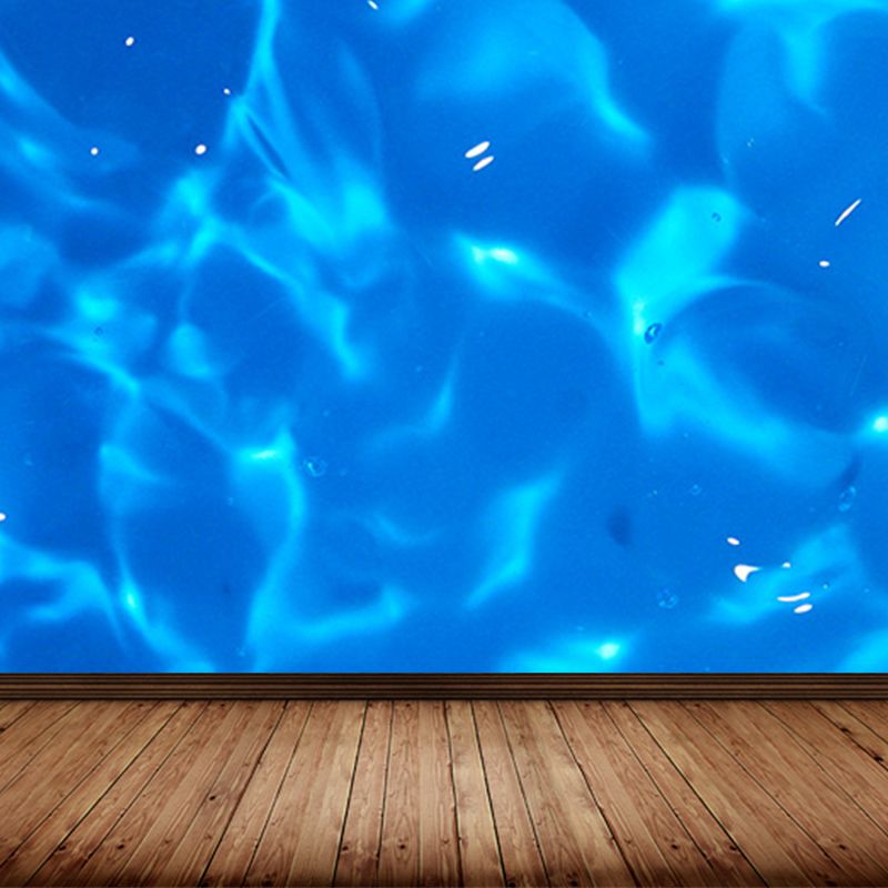 Kids Style Sparkling Brine Mural Blue Waterproofing Wall Decor for Children Bedroom