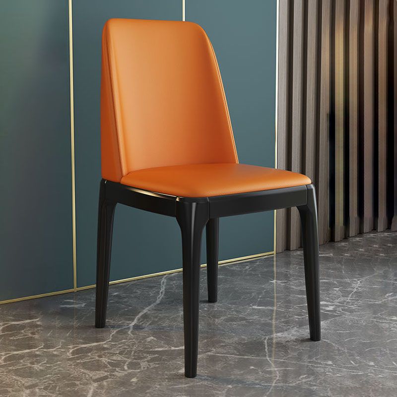 Contemporary Chair Dining Armless Chairs with Wooden Legs for Kitchen