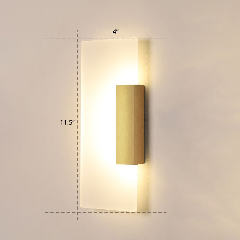 Rechteckige Acrylwand Scone Light Minimalismus Gold LED -Wandbeleuchtung für den Flur