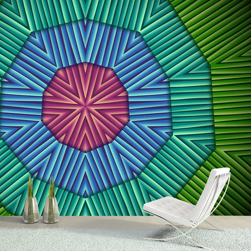 Geometric Illustration Wallpaper Mural Decal Customized Modern Wall Covering for Bedroom