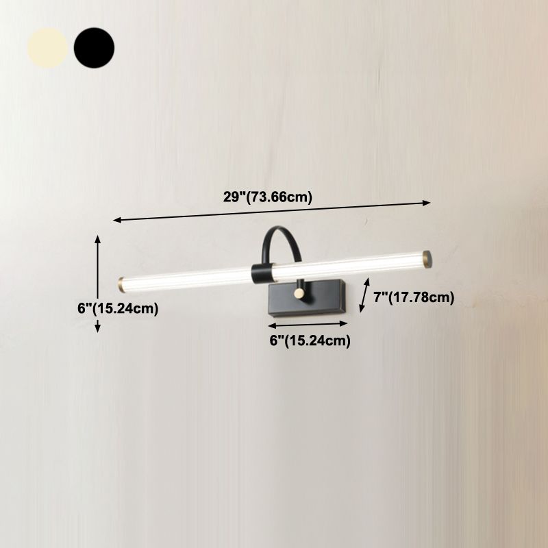 Occero da parete in metallo in metallo lineare Stile moderno 1 illuminazione a supporto a parete a specchio leggero
