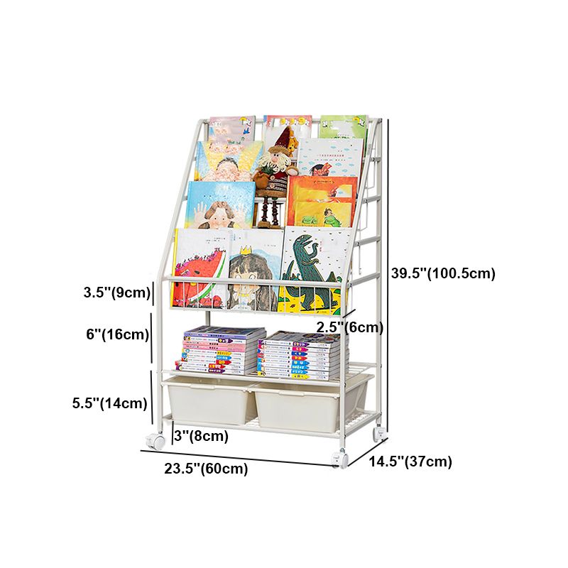 Contemporary Style Bookcase Open Back Bookshelf for Office and Home