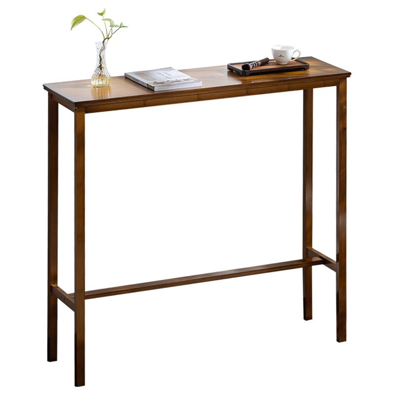 Modern Style Rectangle Bar Table Bamboo Bar Dining Table with Footrest