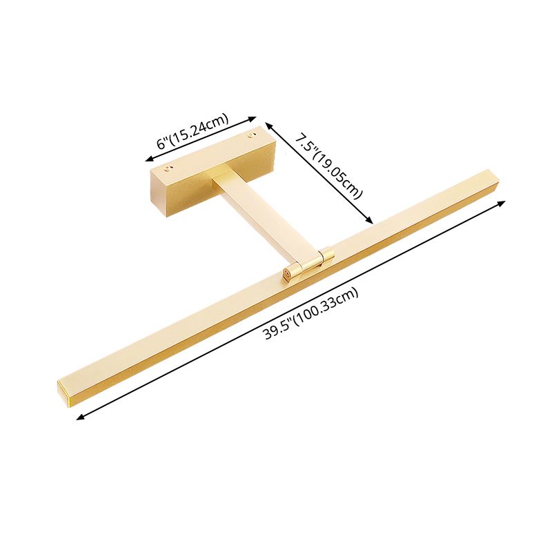 Mirror de miroir linéaire en métal Lights Murnor Mothing 1 Head Wall Mount Fixture en or