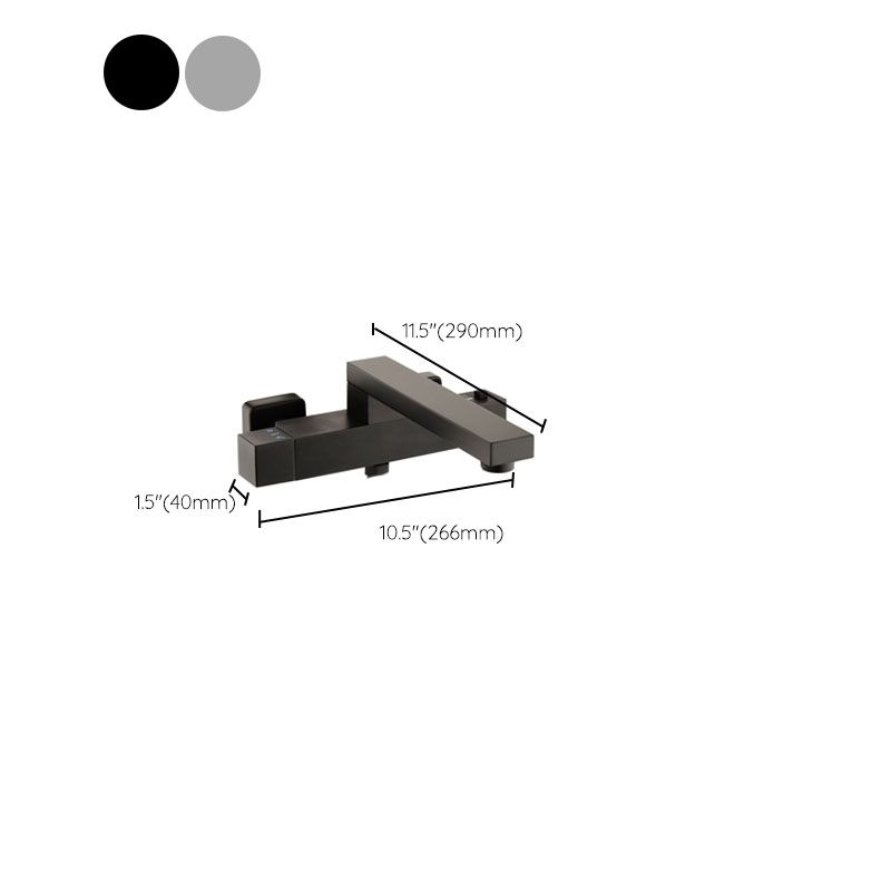 Modern Tub Spouts Copper Wall Mounted with Hand Shower and Knob Handles Tub Filler