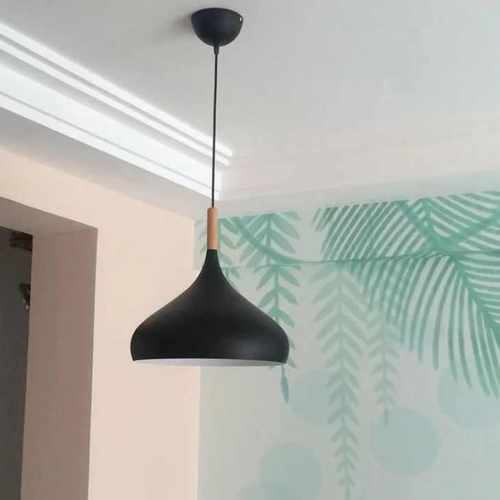 Aluminum Onion Shade Suspension Light Balcony Hallway 9.5/12/14 Inch Wide 1 Bulb Contemporary Pendant Light