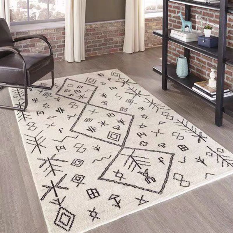 Original Tribal Patterned Rug Multicolor Americana Carpet Polyester Pet-Friendly Non-Slip Stain Resistant Rug for Home