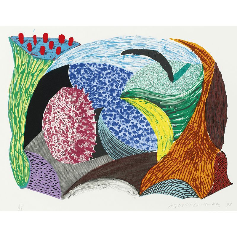 Beautiful Blue Hang Cliff Murals for Living Room Hockney Art Works Wall Decor, Custom-Printed