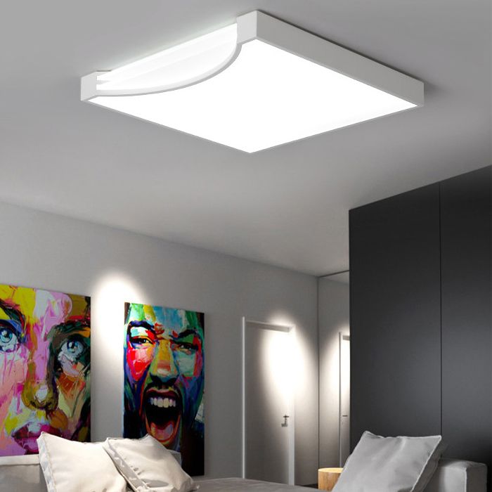 Acryl quadratische LED Deckenleuchte im modernen prägnanten Stil lackierte Eisen Flush Mount für Schlafzimmer