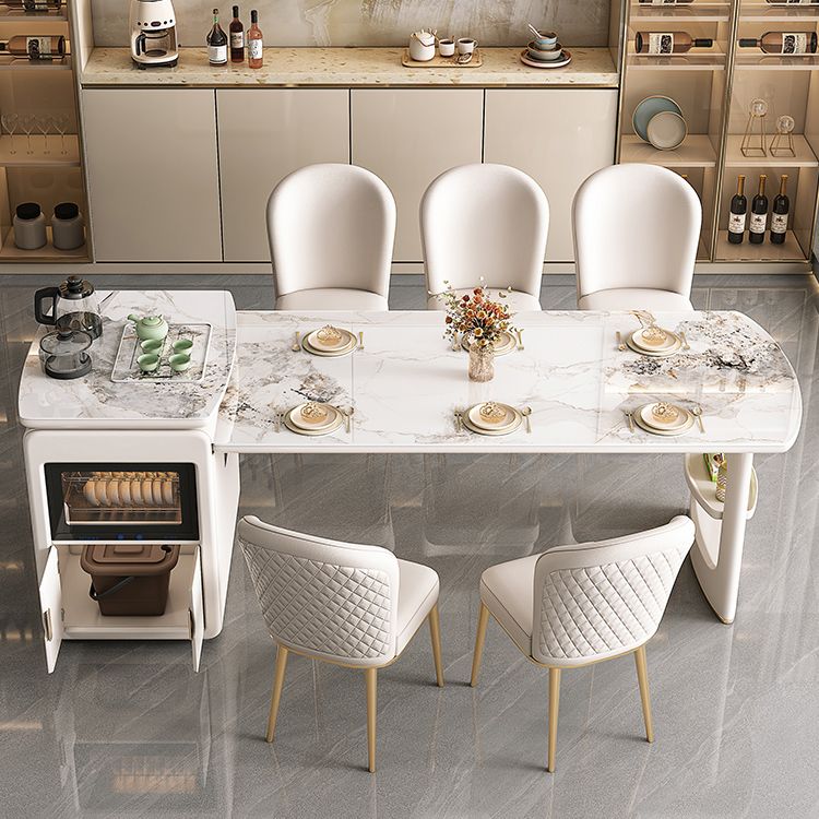 Glam Kitchen Stone Furniture 2/3/5/6/7 Pcs Standard Height Versatile Dining Room Table Set