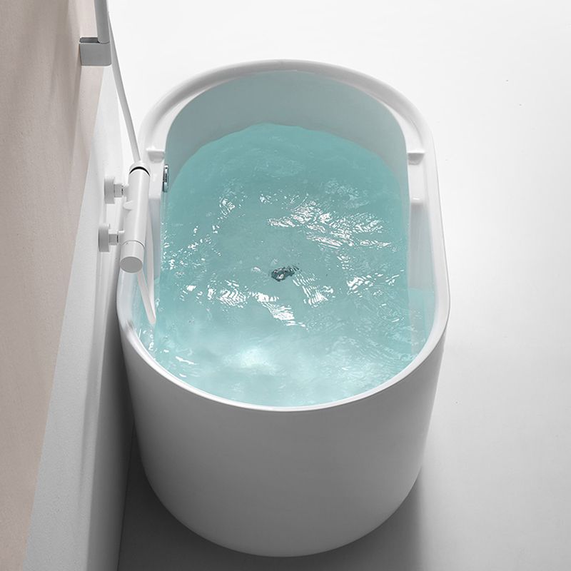 Modern Acrylic Bathtub Freestanding Soaking Tub , 27.56-inch Wide