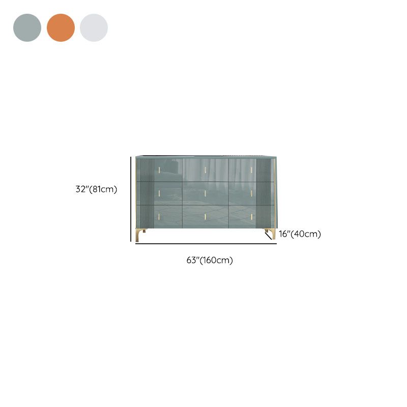 Vertical Glam Stone Storage Chest Bedroom Chest with Metal Legs