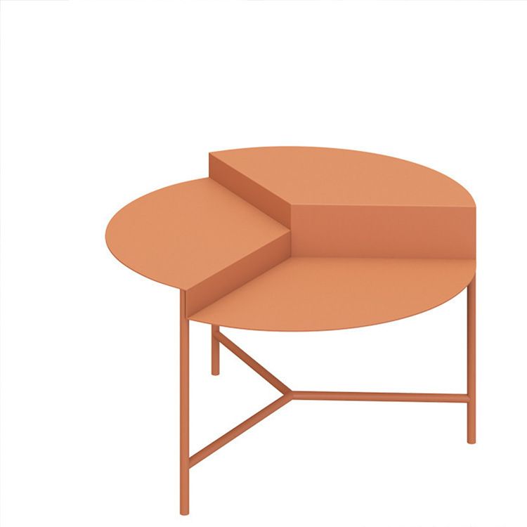 Round Iron Coffee Table 17.71" High 3 Legs Coffee Cocktail Table