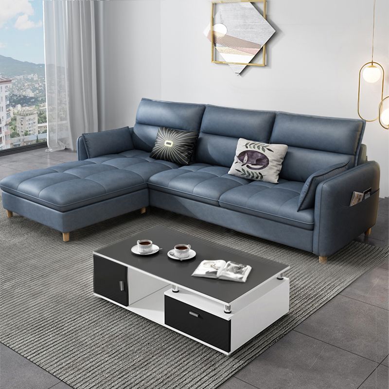 79.92"D x 56.3"W x 33.46"H 3-Seat Cushion Back Tufted Sectional with Storage