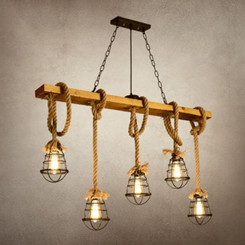 Industrial Round Island Lights Metal Island Chandelier Lights for Bar