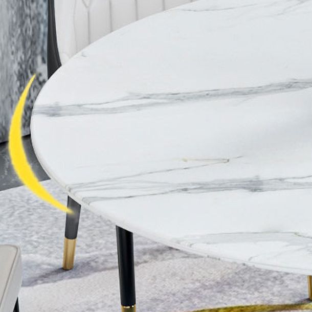 1/2/7/9 Pcs Metal Modern Dining Room Set with Round Table and Pedestal Base Dining Set