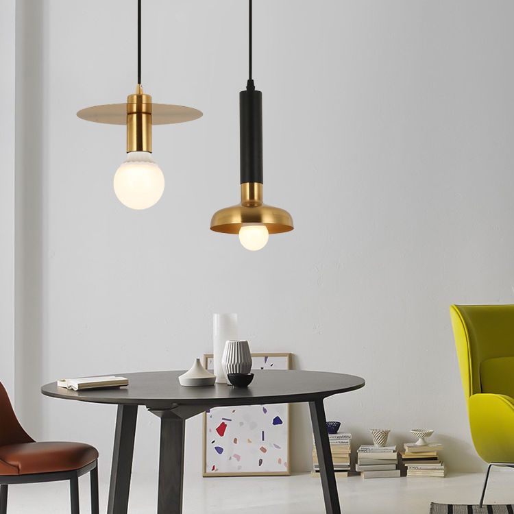 Metal Cord Hung Hanging Pendant Light Minimalist-Style Down Lighting Pendant in Gold