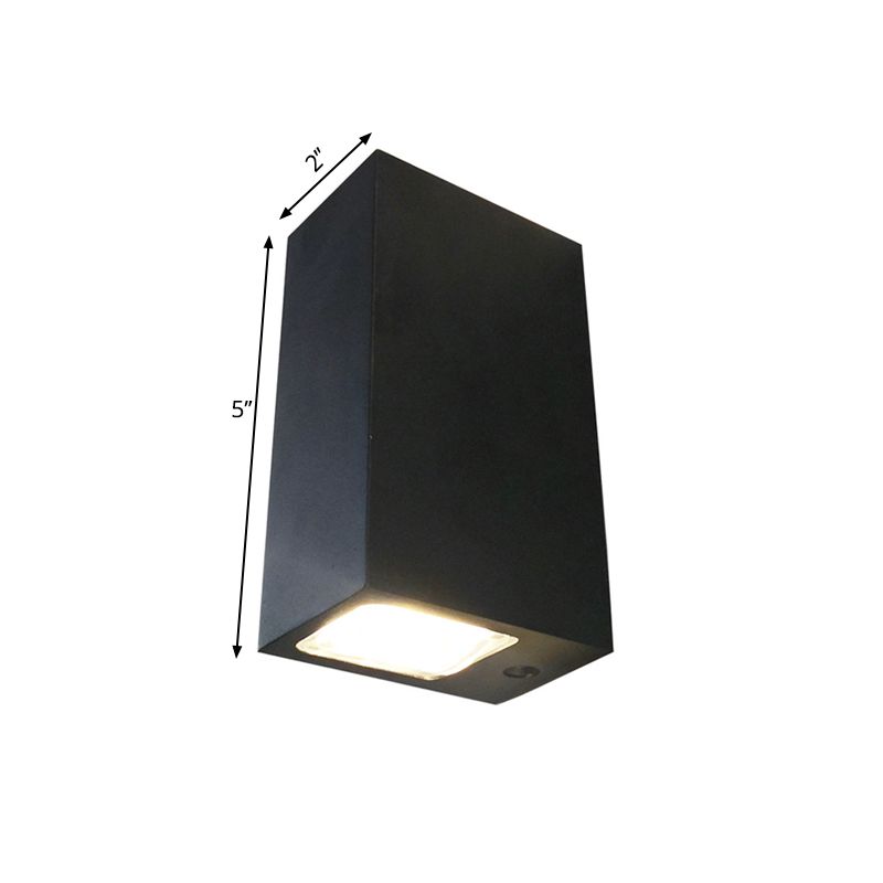 Minimalist LED 2-Sided Wall Lamp Black Rectangle Sconce Lighting with Metal Shade, Blue/Purple/Yellow Light