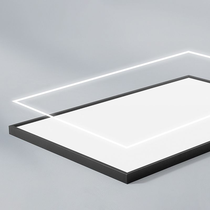 Plafonnier LED de forme rectangulaire en aluminium moderne, 1 lumière, montage encastré pour salle à manger