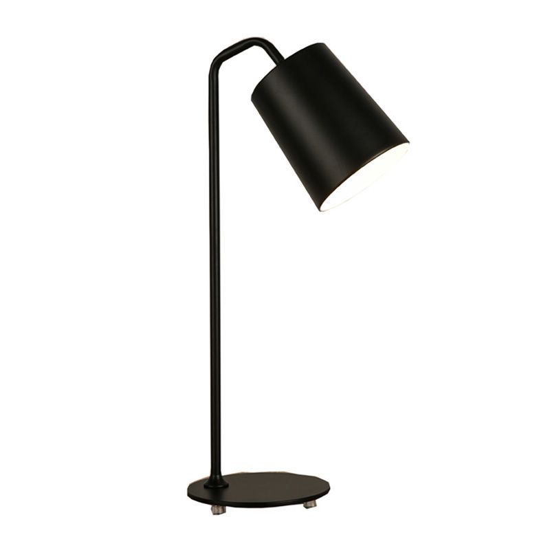Cylindrical Bedside Reading Book Lamp Metal 1 Head Macaron Style Table Light