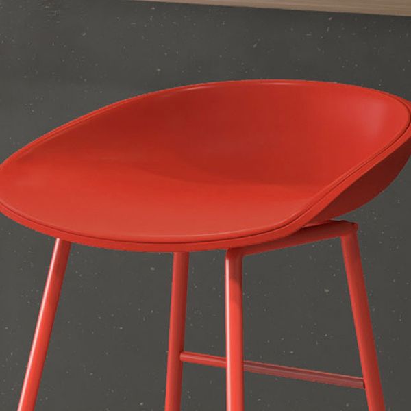 Indoor Glam Armless Bucket Seat Low Back Plastic and Steel Bar Stool