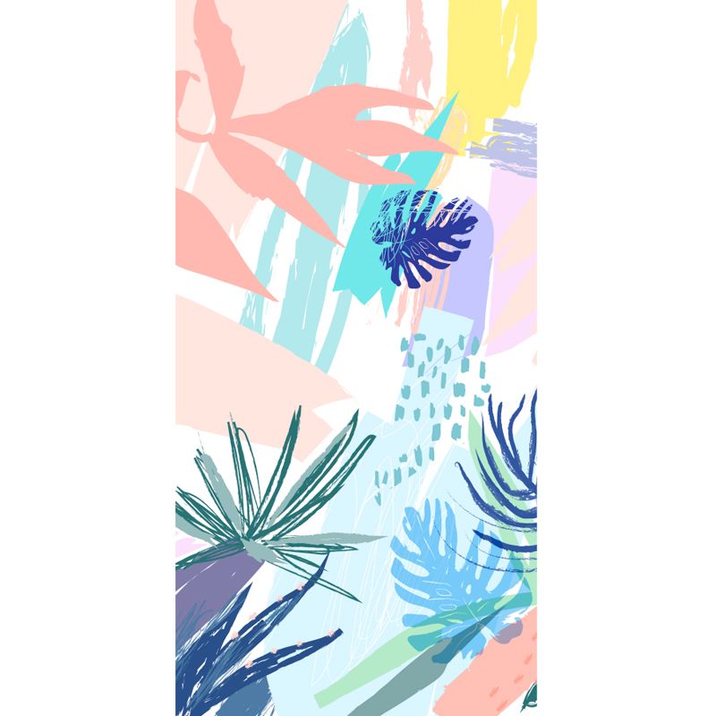 Stain-Proof Leaves Wall Mural Tropical Non-Woven Fabric Wall Art, Made to Measure