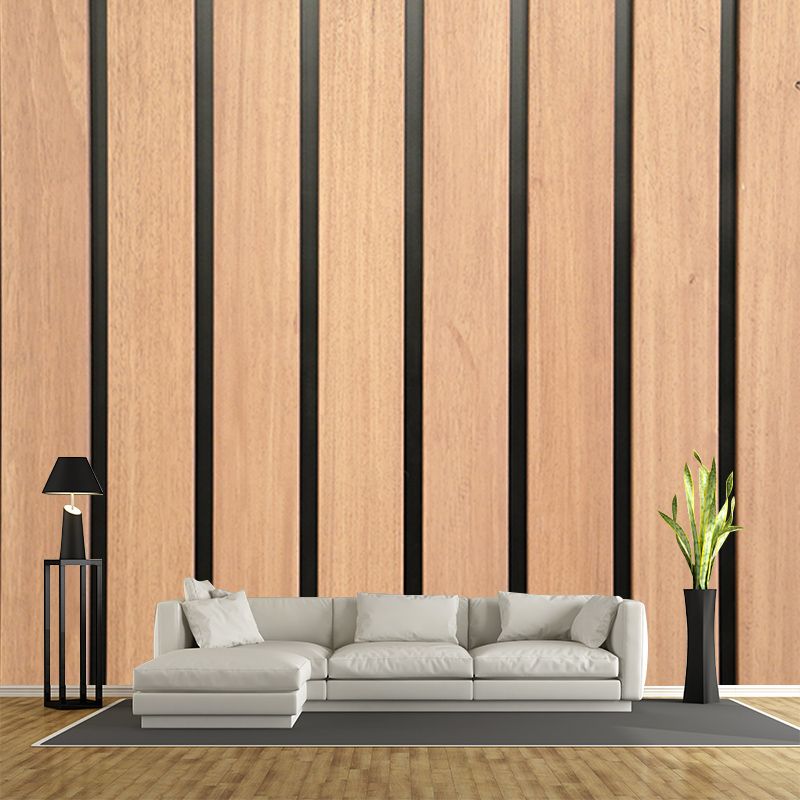 Industrial Wood Texture Wall Mural Mildew Resistant for Sleeping Room