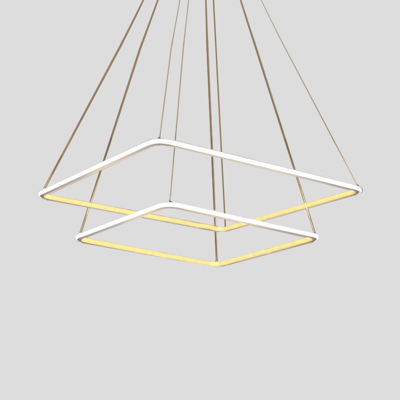 Candelera de techo acrílico de múltiples capas Contemporáneo de 2/3/4 ligeras colgantes colgantes en cálido/blanco/natural