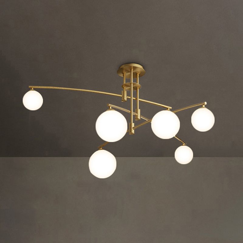 Spoetnik plafondmontage lichtarmatuur moderne stijl glazen semi-inbouwverlichting