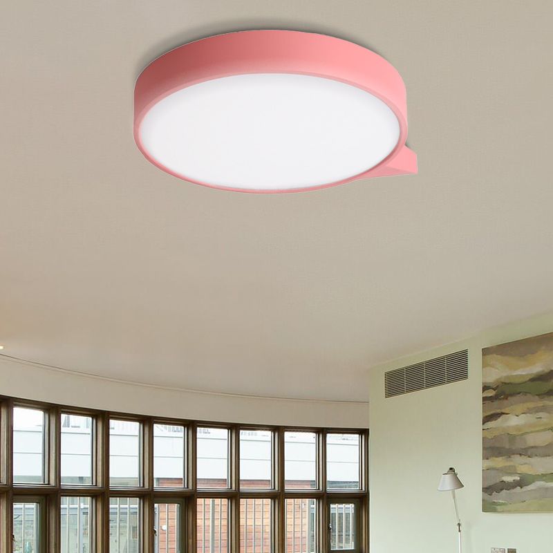 Blu / Pink/Red / Yellow Circolare Flush Lighting con Diffuser Macaron Metallo Soffsh Flush Mount in Secondo Gear, 19,5 "/24.5" W