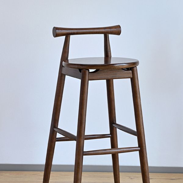 Faux Leather Armless Dining Stools Industrial Bar Stool with Wood Base