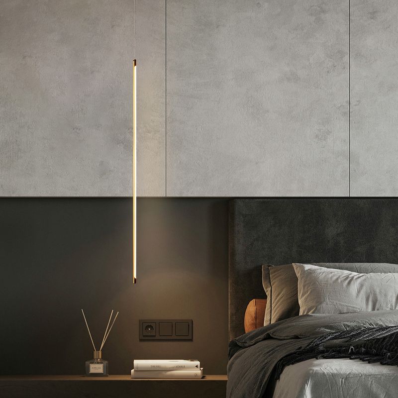 Metal New Modern Hanging Ceiling Light Linear 1-Light Pendant Light for Bedroom