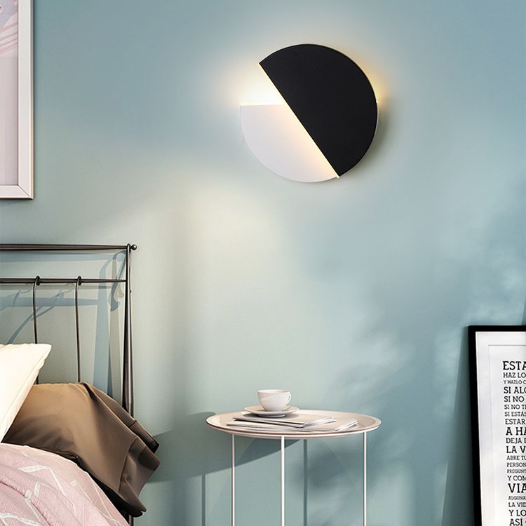 1-Light Black Minimalism Sconce Light Fixtures Iron Wall Lamp Sconce for Bedroom