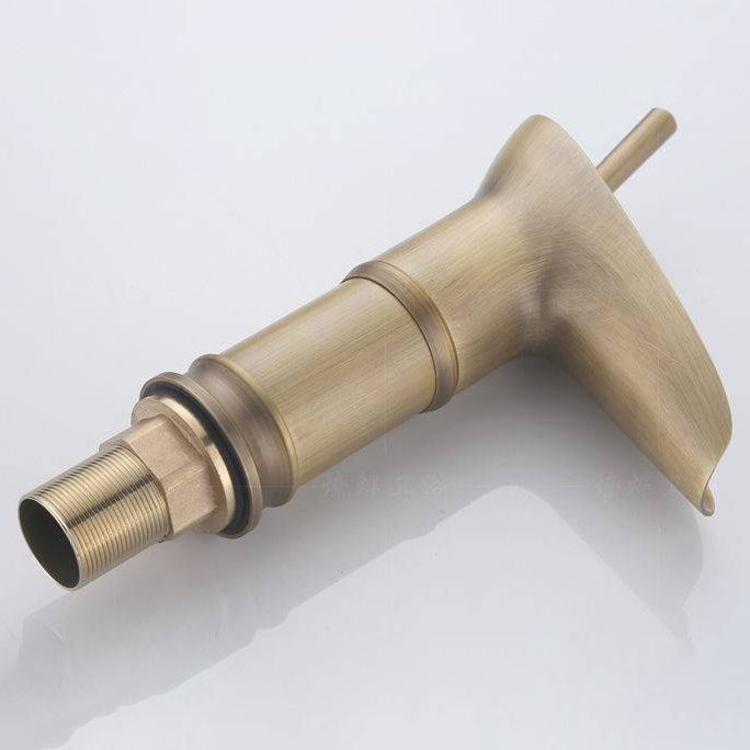Circular Farmhouse Vessel Faucet Brass Lever Handle Bathroom Faucet