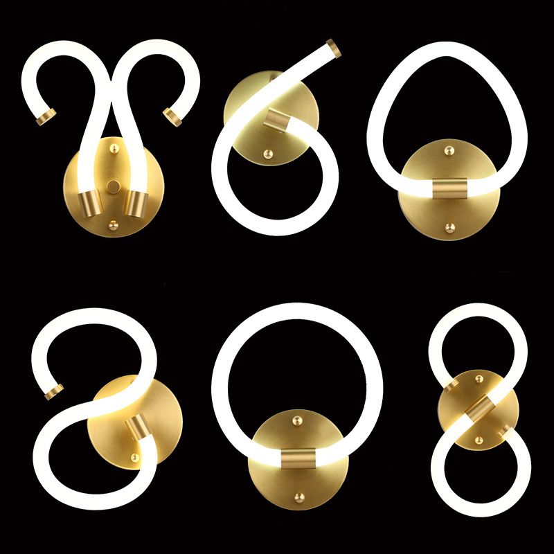 Linear Wall Sconces Modern Metal Wall Lamp in Gold for Living Room