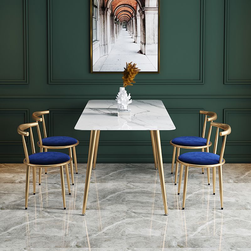 Glam Velvet Dining Room Chair Open Back Dining Side Chair for Restaurant Use