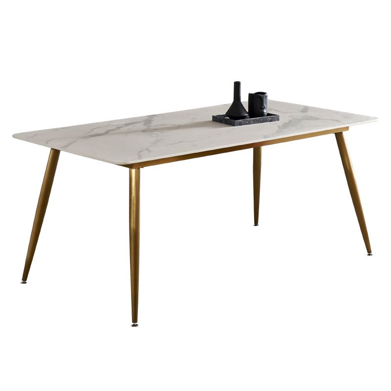 Modern Style Sintered Stone Dining Table with White Rectangle Shape Table for Home Use