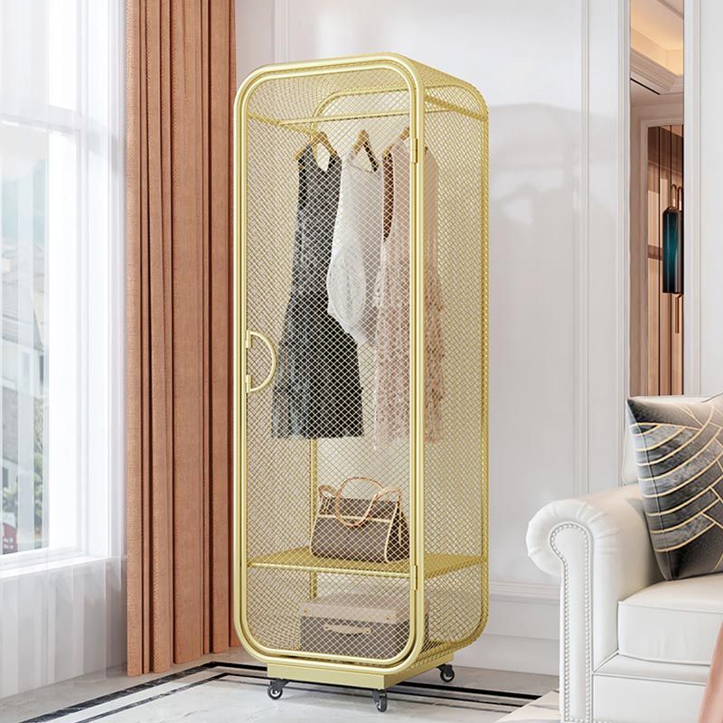 Metal Wardrobe Industrial Style Bedroom Rectangular Wardrobe Closet