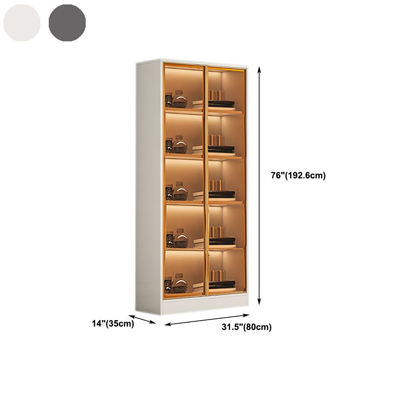 White/ Black Wooden Display Stand Modern Display Cabinet with Glass Doors