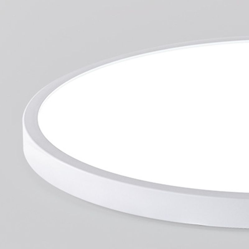 Modern Circular Flush Ceiling Light Metal Flush Mount Lighting in White