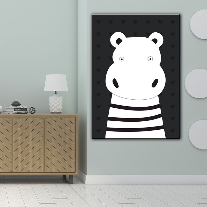 Animal Wall Art Decor Minimalist Decorative Dining Room Canvas in White, Multiple Size Available