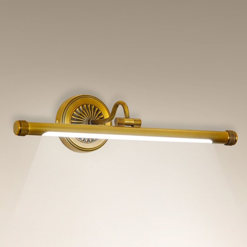 Luces de tocador de pared de luz LED de latón minimalista para el baño de baño de baño