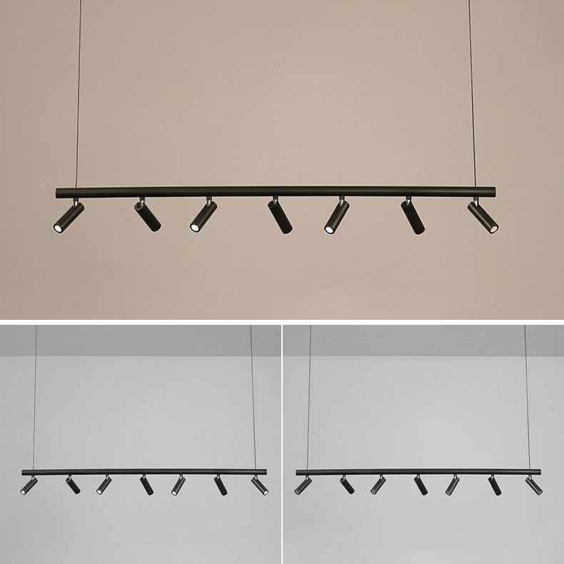 Cylinder Island Lighting Fixtures Contemporary Metal Island Pendant Light for Kitchen