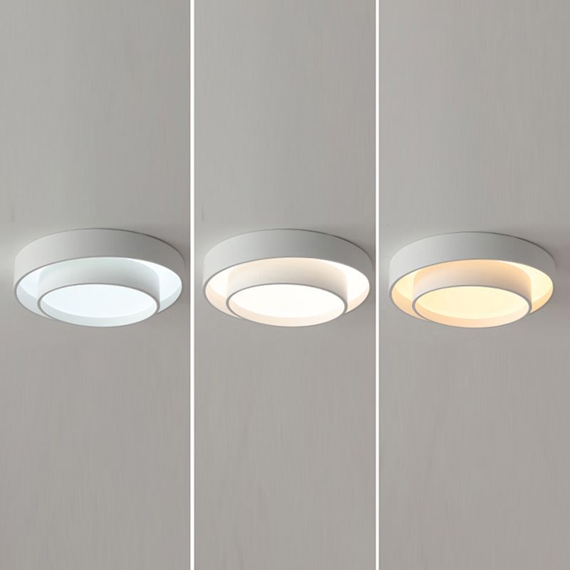 Simplicity LED Ceiling Lights White Flush Mount Lighting Fixture for Living Room
