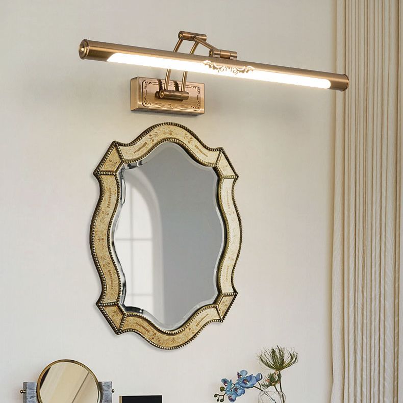 Brass LED Wall Lamp in Traditional Classic Style Electroplate Iron Wall Light with Acrylic Shade