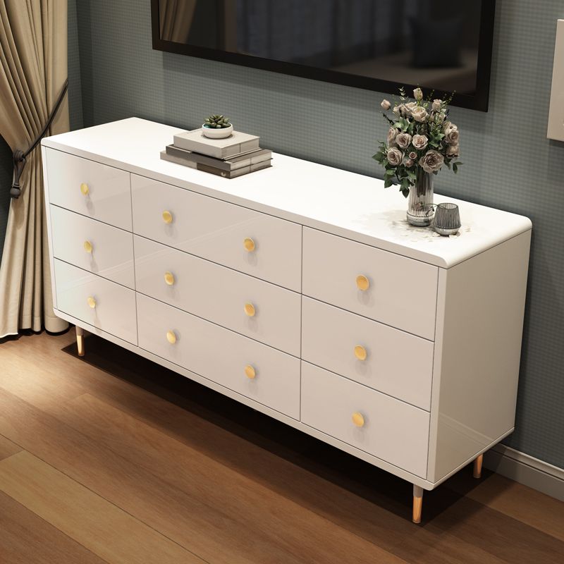 Bedroom Wooden Double Dresser White and Grey Storage Chest Dresser with Drawers