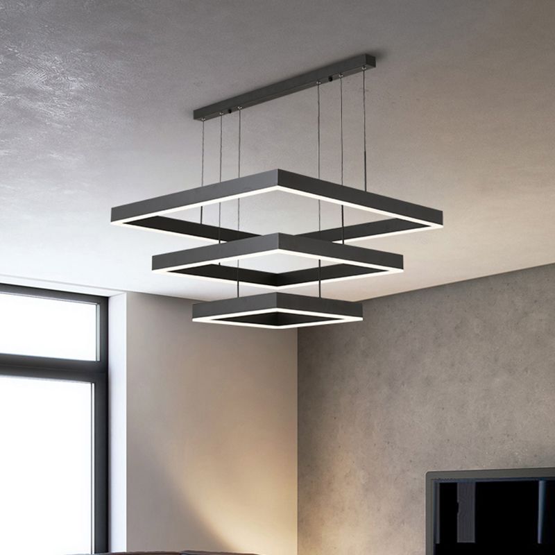 New Modern Metal LED Hanging Lamp Kit Three-tier Pendant Lighting Fixtures for Living Room