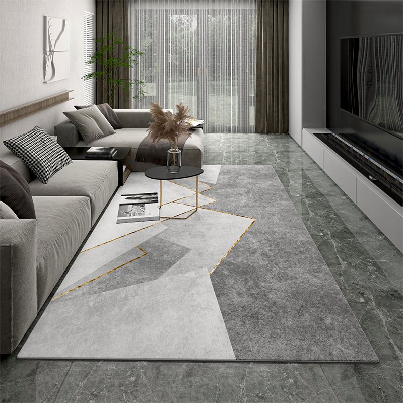 Creatief geometrisch patroon tapijt polyester polyester binnenkleurige vlek resistent gebied tapijt voor woonkamer