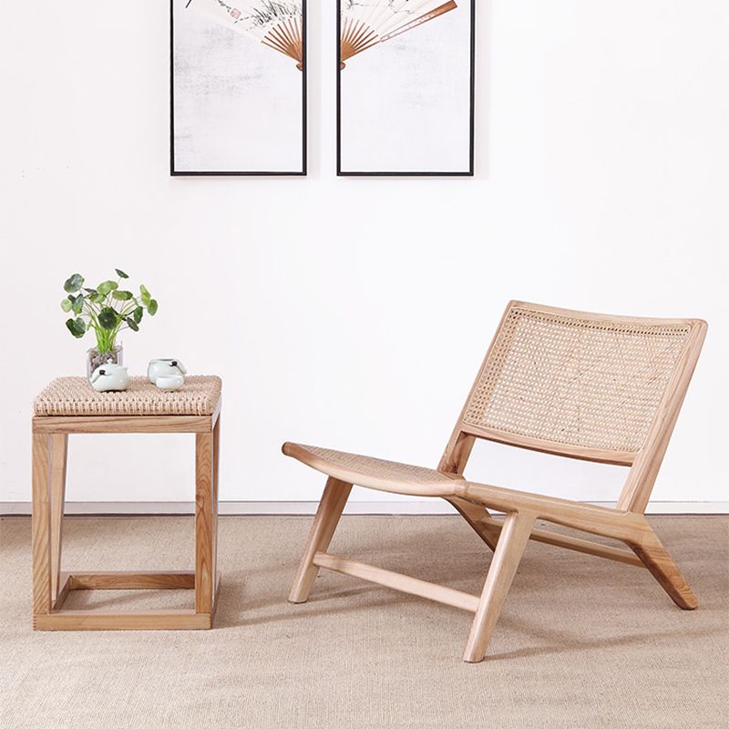 Wood Slipper Accent Chair Solid Wood Frame Armless Chair for Living Room