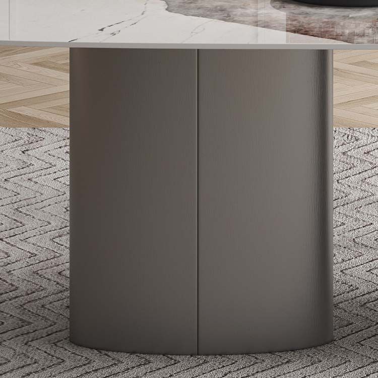 Modern Sintered Stone Dining Table Rectangle Table with Metal Legs for Home Use